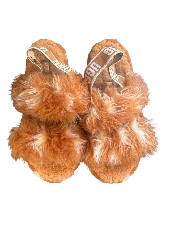 UGG Shoes - UGG Womens Oh Yeah Spots Sheepskin Sandals With Elastic Slingback Strap Size 5 C